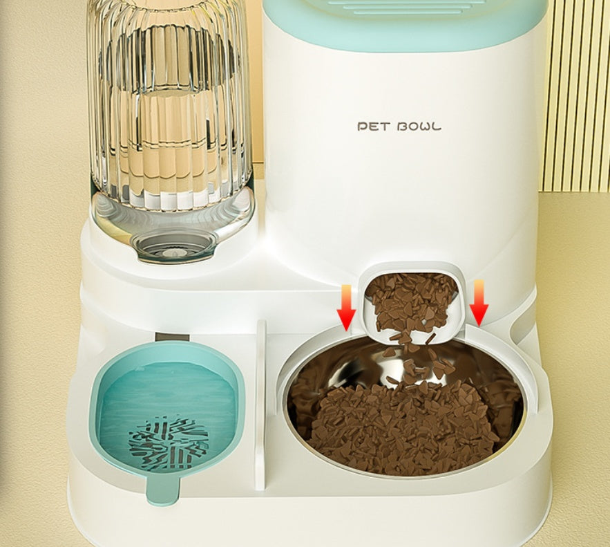 New Model Water And Food Combined Feeding Device For Cats - Automatic Integrated Pet Feeding Set For Cats And Dogs.